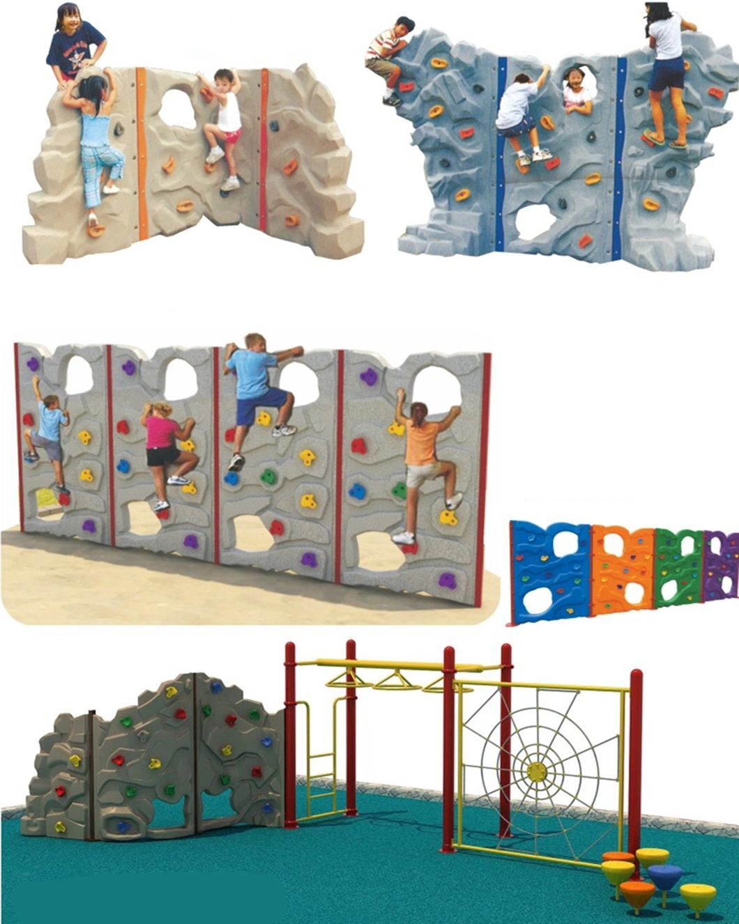 Children′ S Outdoor Plastic Rockery Climbing Wall in Square Park